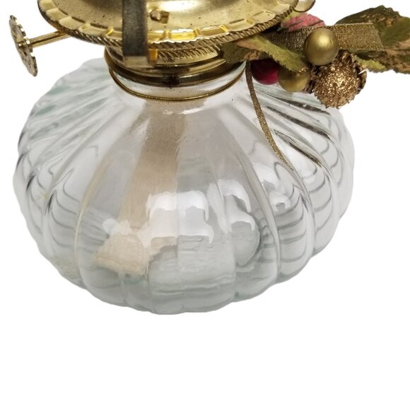 Vintage Lamplight Farms Glass Oil Lamp Hurricane Chimney Brass Burner Decor - Picture 7 of 11